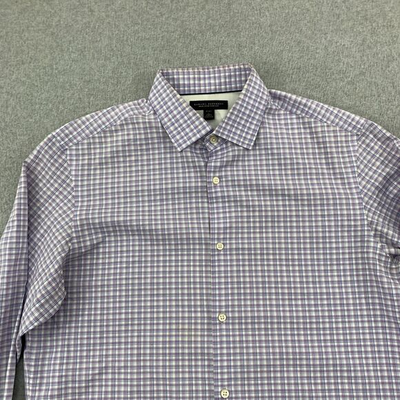 Banana Republic Button Up Shirt Mens Large 16-16 1/2 Plaid Non Iron Slim Fit - Picture 2 of 16